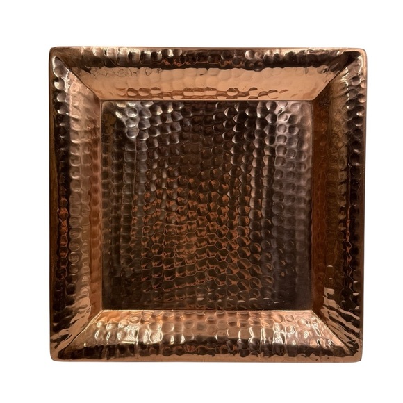 CRATE & BARREL Square Hammered Copper Tray - Picture 1 of 5